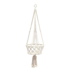 De macramé plantenhouder - wit - L