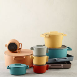 Alternative view of Braadpan Terracotta van gietijzer ovaal met deksel 13 x 10 cm