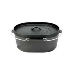 Gietijzeren braadpan (Dutch oven) met grilldeksel, ovaal, 9 liter