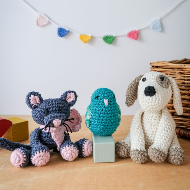 Haakpakket - PET FRIENDS - Eco Barbante - Amigurumi (set van 3 verschillende)