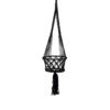 De macramé plantenhouder - zwart - L
