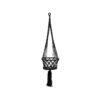 De macramé plantenhouder - zwart - M_40