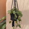 De macramé plantenhouder - zwart - M_40 - Afbeelding 4