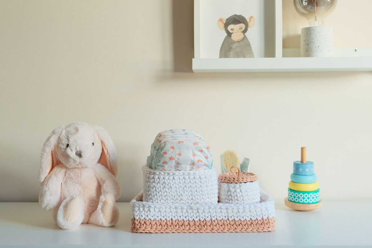 DIY Haakpakket Cocoon mandjes als make-up organizer